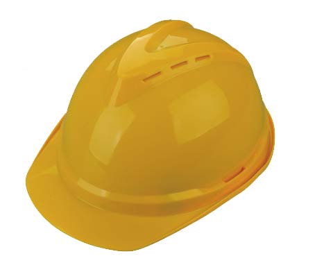 V Type Yellow Industrial Safety Helmet